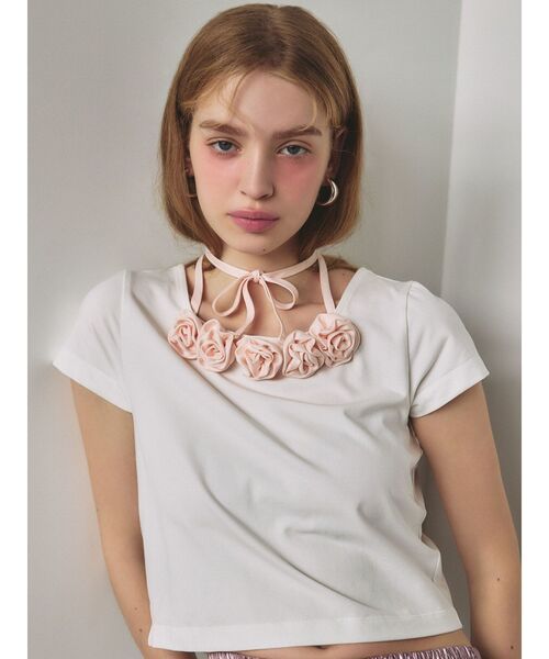 tシャツ 3D ROSE TSHIRTS/3DローズTシャツ レディース