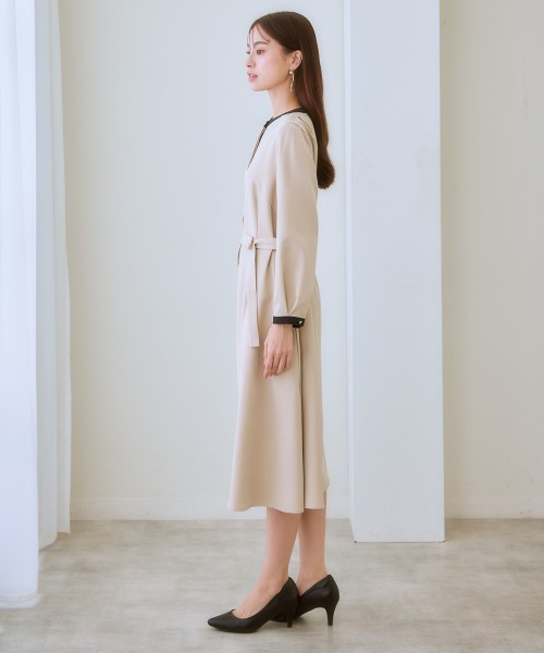 7days Life Styling ワンピース 入園式 ベルト付き配色ワンピース