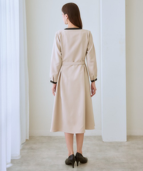 7days Life Styling ワンピース 入園式 ベルト付き配色ワンピース