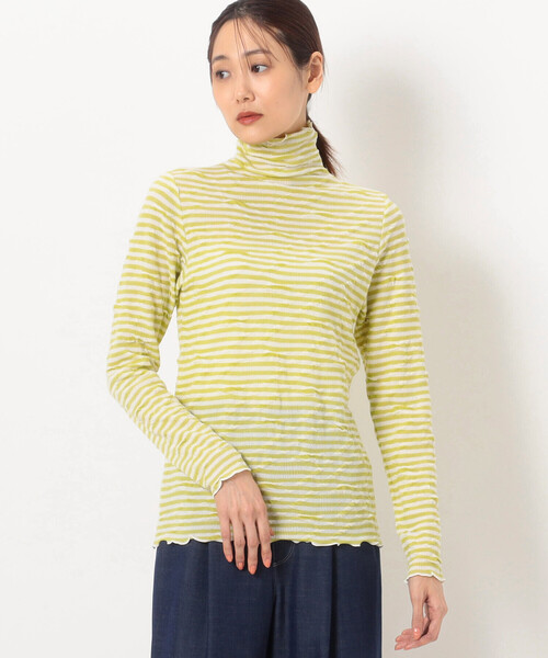 tシャツ くしゅっボーダー カットソー レディース