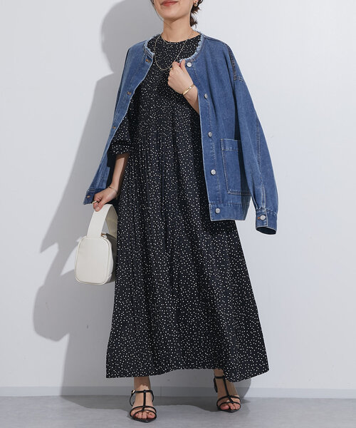 ACUTAドットプリーツワンピース ACUTA アクータ】ワンピース プリーツワンピース ドット