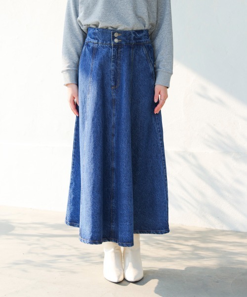 関税送料込【JACQUEMUS】デニム ミディスカート パネルデザイン 関税送料込【JACQUEMUS】デニム ミディスカート パネルデザイン