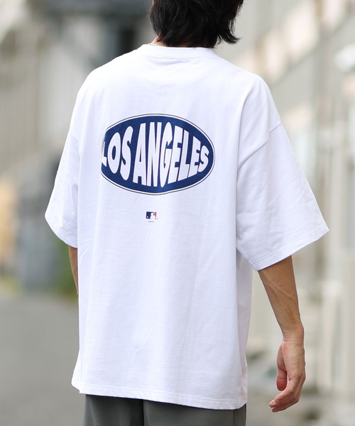 New Era☆半袖 LA ドジャース ワードマーク Tシャツ 半袖 コットン Tシャツ MLB Apparel ロサンゼルス・ドジャース