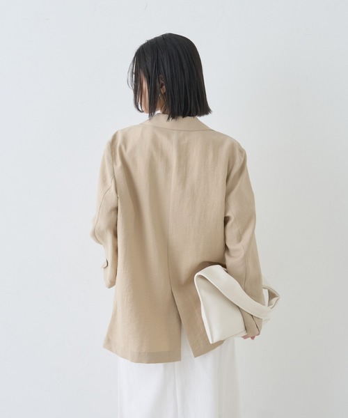 ジャケット テーラードジャケット シングルテーラージャケット/軽羽織/ライトアウター/春服/オフィスカジュアル/手洗い可能/ポケット付き レディースの画像