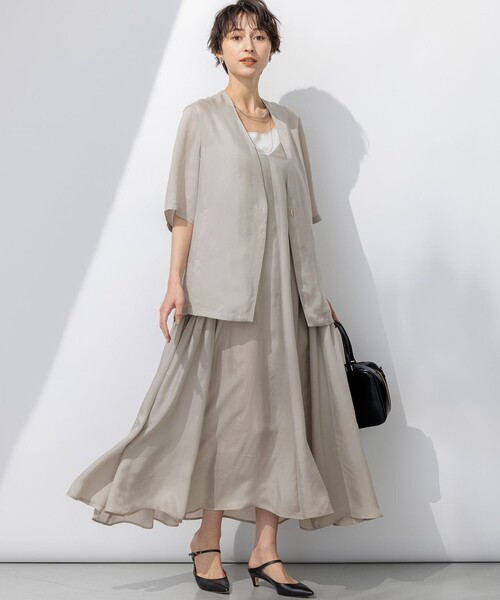 ワンピース 「接触冷感性」フィブリルツイル キャミソールフレア