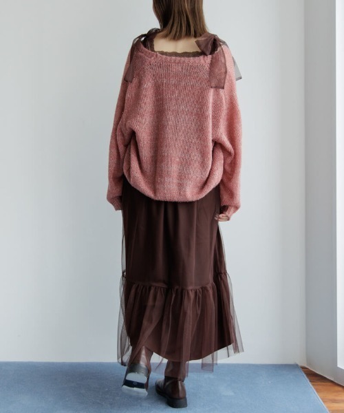 「flower」 ニットカーディガン FREE ホワイト レディース_画像6