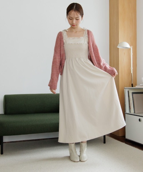 「flower」 ニットカーディガン FREE ホワイト レディース_画像8