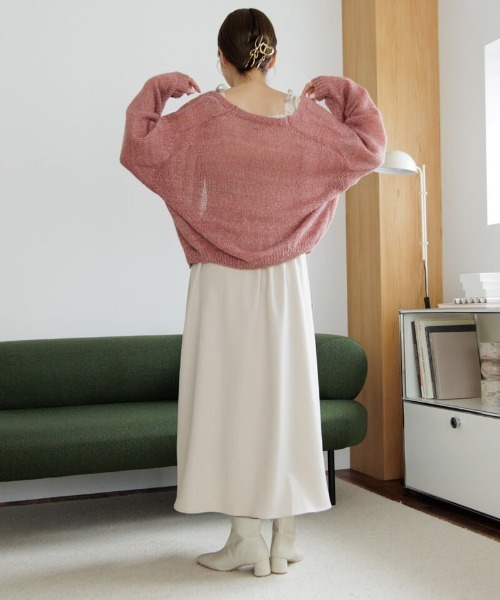 「flower」 ニットカーディガン FREE ホワイト レディース_画像10