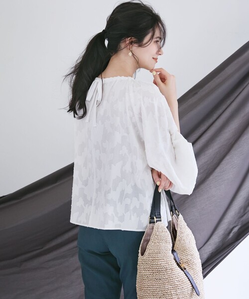 パンツ 「洗える」リネンレーヨンストレッチ テーパード パンツ レディースの画像