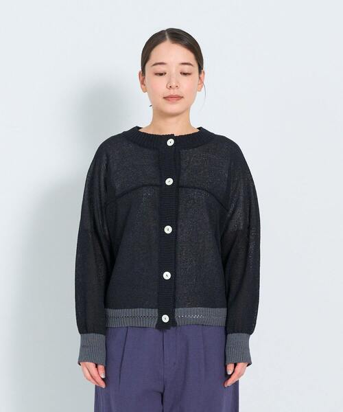 新品 アデュートリステス カーディガン ADIEU TRISTESSE カーディガン TSUMUGI和紙配色カーディガン