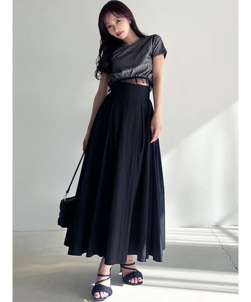 yae ボリュームタフタスカート　ブラック　36 yae（ヤエ）の「Voluminous taffeta skirt/ボリュームタフタ