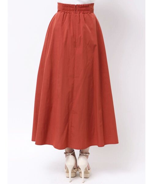 yae ボリュームタフタ　ロングスカート　赤 セール】Voluminous taffeta skirt/ボリュームタフタスカート
