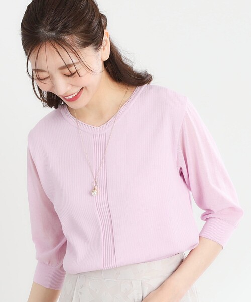 【WEB先行カラーあり／手洗い可】透かし柄デザインニット Reflect ニット セーター 「夏SALE／WEB先行カラーあり／手洗い