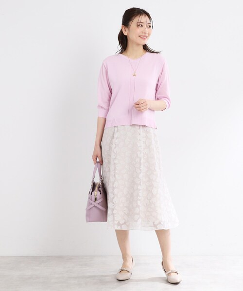 【WEB先行カラーあり／手洗い可】透かし柄デザインニット Reflect ニット セーター 「夏SALE／WEB先行カラーあり／手洗い