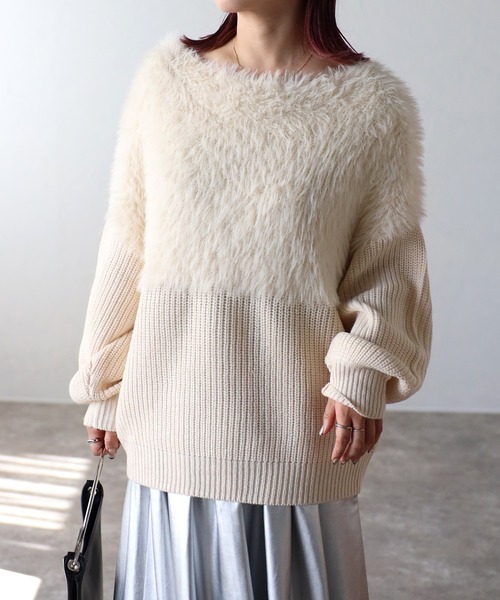 「ap retro」 長袖ニット FREE アイボリー レディース_画像4