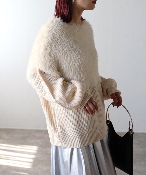 「ap retro」 長袖ニット FREE アイボリー レディース_画像6