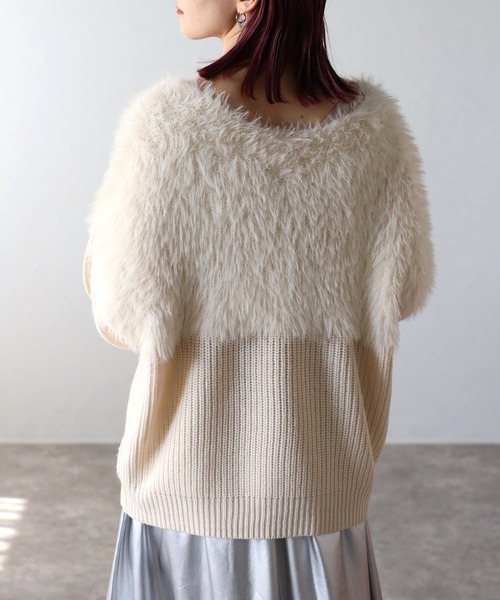 「ap retro」 長袖ニット FREE アイボリー レディース_画像7