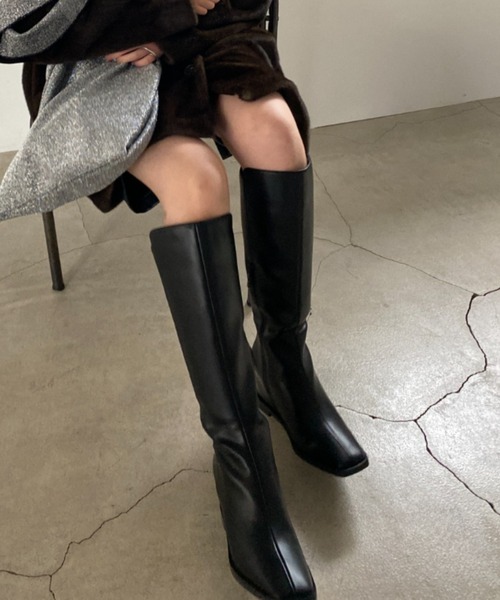 【新品未使用】ジーナシス　ロングブーツ　L JEANASIS（ジーナシス） ロングブーツ MEDIUM ブラック レディース