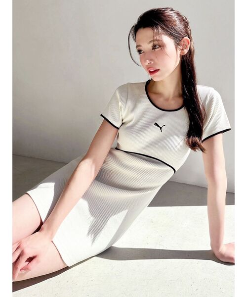 PUMA ミニワンピース・ドレス PUMA | ミニワンピース・ドレス オフホワイト レディース | YOOX