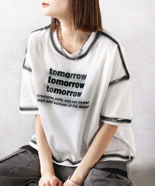 tシャツ 立体ロゴTシャツ レディース