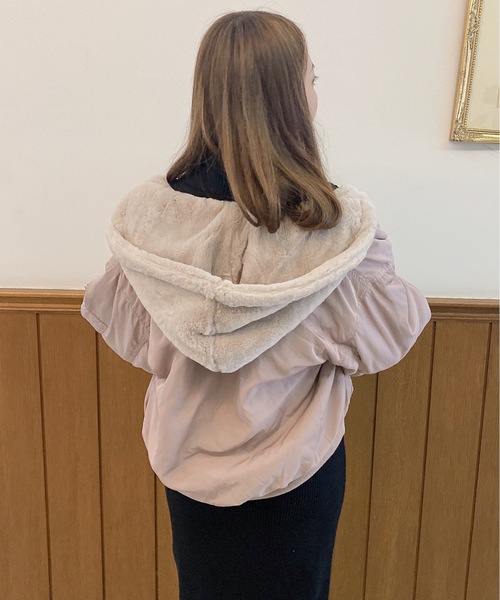 「abc une face」 ジップアップブルゾン FREE ホワイト レディース_画像3