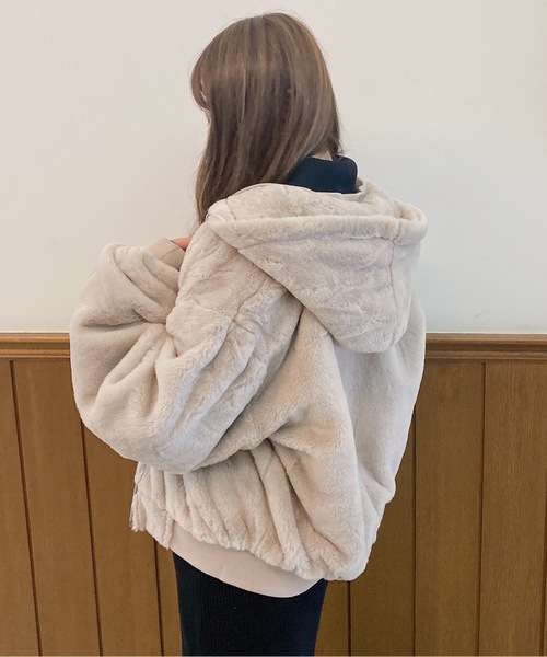 「abc une face」 ジップアップブルゾン FREE ホワイト レディース_画像4