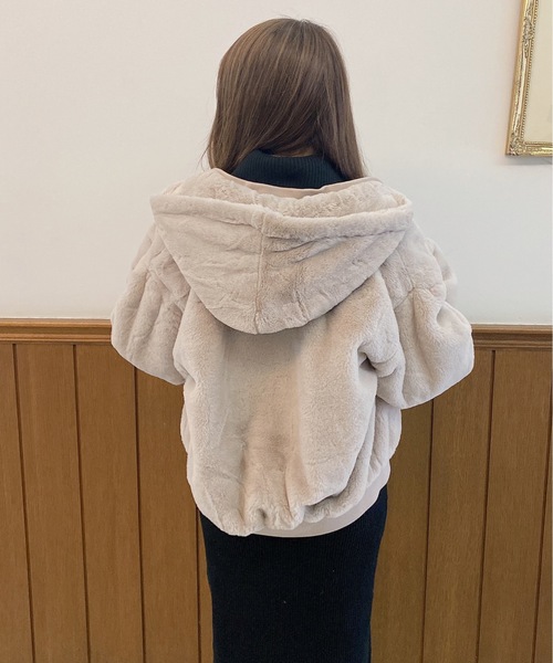 「abc une face」 ジップアップブルゾン FREE ホワイト レディース_画像8