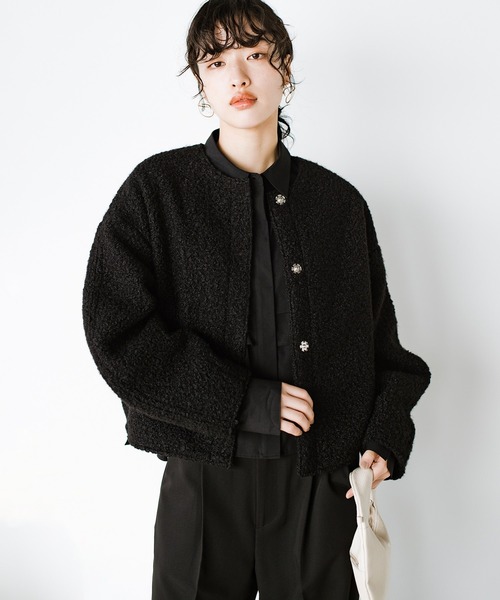 「haco!」 ノーカラージャケット X-LARGE ブラック レディース_画像6