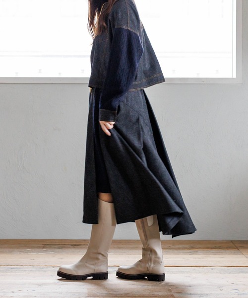 「HIMIKO」 ロングブーツ 22.5cm アイボリー レディース_画像5