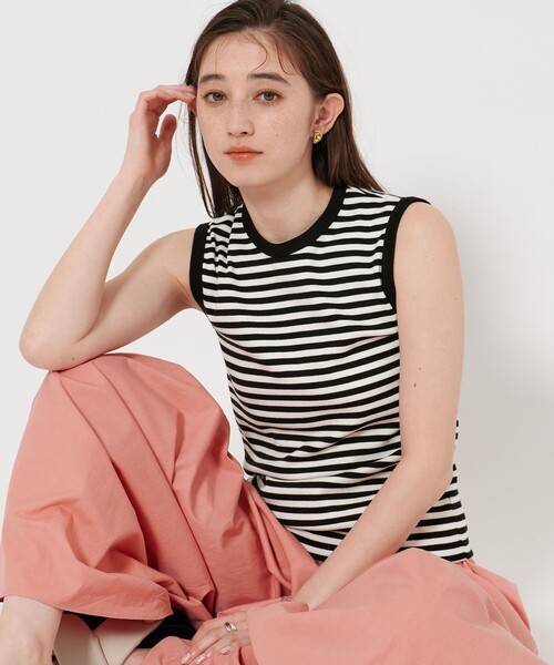 UNITED ARROWS tシャツ コットン フライス ノースリーブトップス