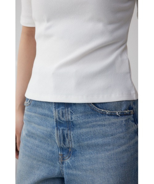 AZUL BY MOUSSY tシャツ オフショルダーリブトップス レディース