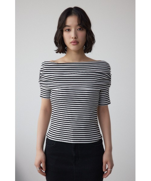 tシャツ オフショルダーフーディートップス レディース AZUL BY MOUSSY tシャツ オフショルダーリブトップス レディース