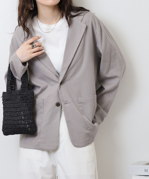 T-JACKET リネンブレンドテーラードジャケット TAKEO KIKUCHI ジャケット テーラードジャケット 「尾州織