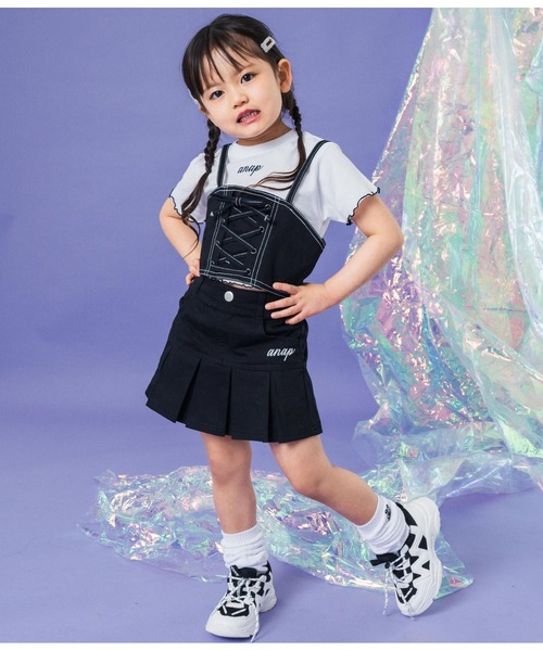 1回着用 アナスイミニ ビスチェ Tシャツ キュロット 3点セット セットアイテム】【ウエスト調整可能】ビスチェ＋キュロット