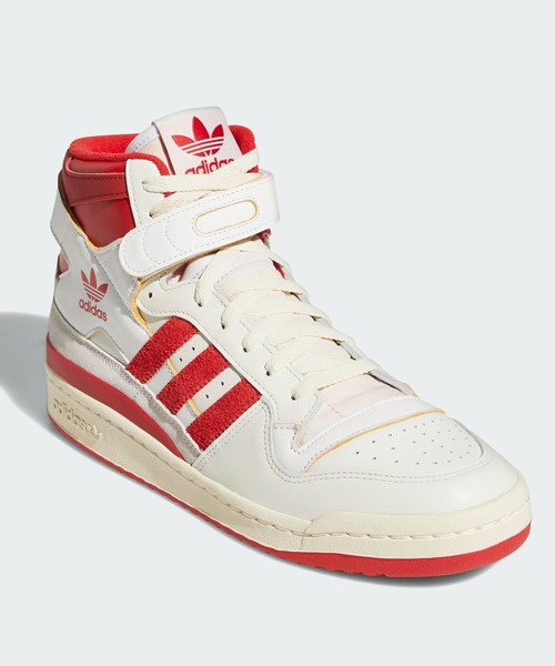 adidas（アディダス） ハイカットスニーカー 24.5cm ホワイト×レッド