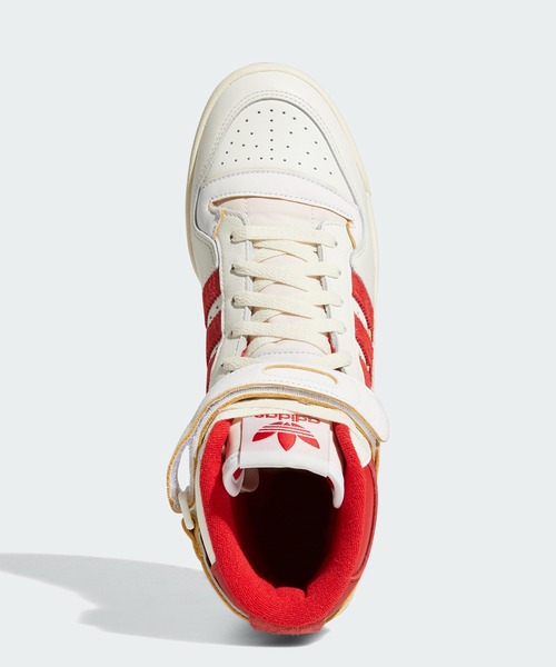 adidas（アディダス） ハイカットスニーカー 24.5cm ホワイト×レッド 