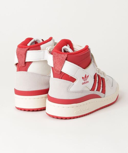 adidas（アディダス） ハイカットスニーカー 24.5cm ホワイト×レッド