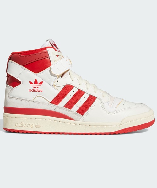 adidas（アディダス） ハイカットスニーカー 24.5cm ホワイト×レッド