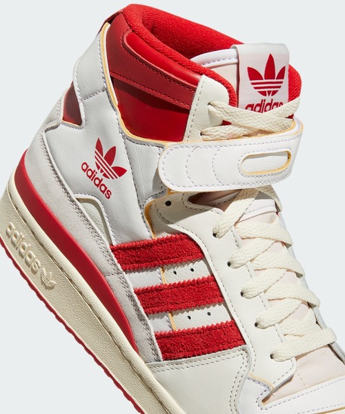adidas（アディダス） ハイカットスニーカー 24.5cm ホワイト×レッド 