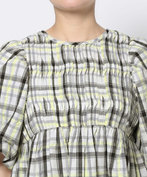 めろろんさまご専用【ジャストカヴァリ】チェック柄パフスリーブブラウス　イタリア製 チェック柄パフスリーブブラウス – WEGO ONLINE STORE