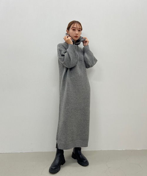 y/m by 村岡美里」 ニットワンピース FREE ブラック レディース