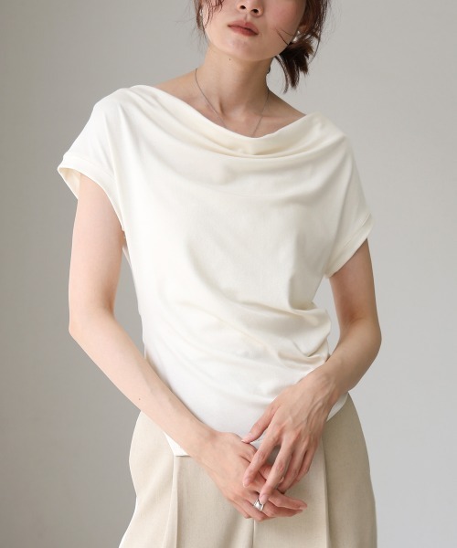 SLY | DRAWSTRING GATHER トップス (Tシャツ・カットソー(半袖