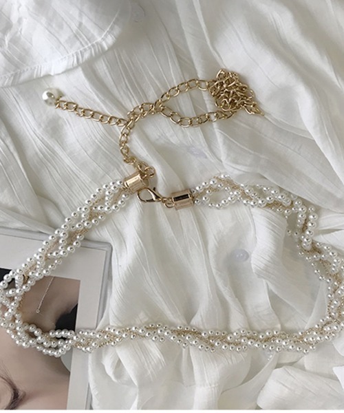 shoppinggo ベルト パールベルト パール チェーンベルト レディース