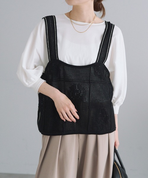 ベスト・ジレ PINKO pual ce cin ベスト ジレ 配色透かし編みビスチェ レディース
