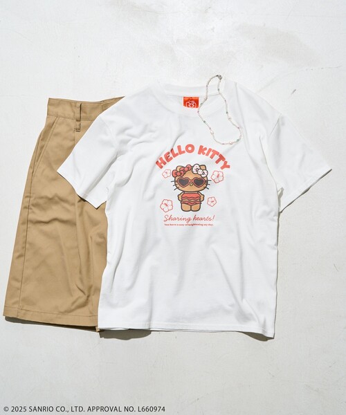 tシャツ SANRIO/サンリオ SANRIO 'HELLO KITTY' SUMMER ビーチTシャツ/ハローキティ サマービーチ プリントTシャツ FREAK'S STORE tシャツ SANRIO/サンリオ SANRIO 'HELLO KITTY