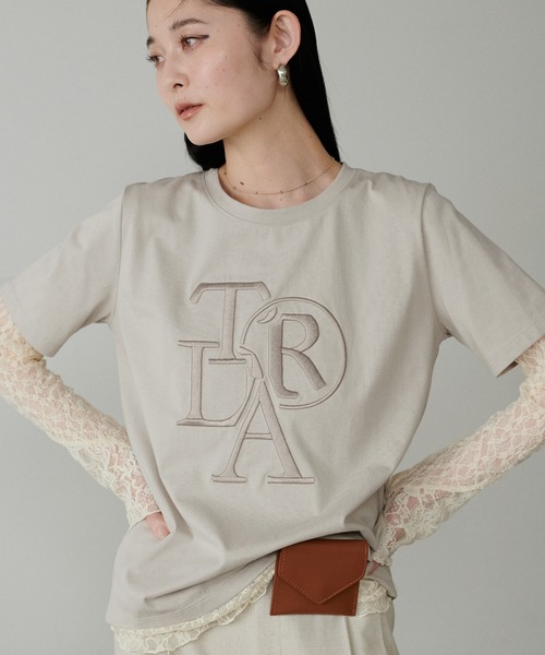 tシャツ 「LARUTA」厚盛りロゴ刺繍T レディース LARUTA tシャツ 「LARUTA」厚盛りロゴ刺繍T レディース