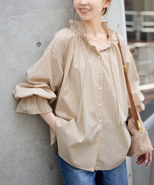 タグ付新品未使用！IENA ドットコンビシャツ ベージュ DOT COLLECTION｜IENA｜特集｜BAYCREW'S STORE