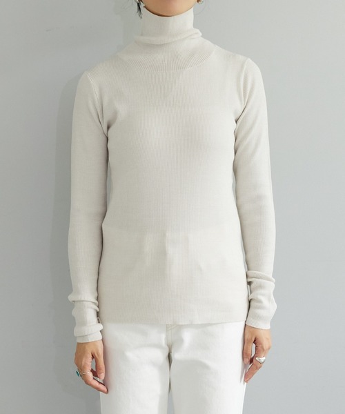 「SHENERY」 タートルネックニット FREE ライトグレー レディース_画像4