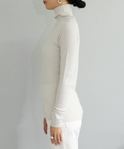 「SHENERY」 タートルネックニット FREE ライトグレー レディース_画像5