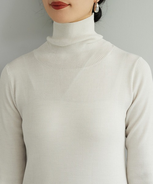 「SHENERY」 タートルネックニット FREE ライトグレー レディース_画像7